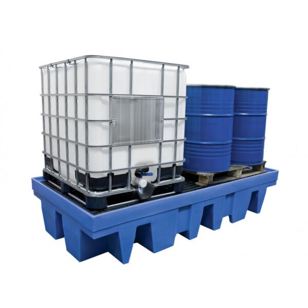 BAC DE RÉTENTION POUR 2 IBC DE 1000L AVEC GRILLE – Image 2