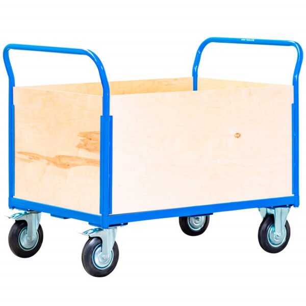 CHARIOT DE TRANSPORT EXTRA GRAND AVEC 1 PLATEAU ET 4 PAROIS – Image 4