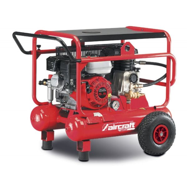 COMPRESSEUR DE CONSTRUCTION MOBILE MOTEUR ESSENCE 10 BARS - 2X10 L – Image 2
