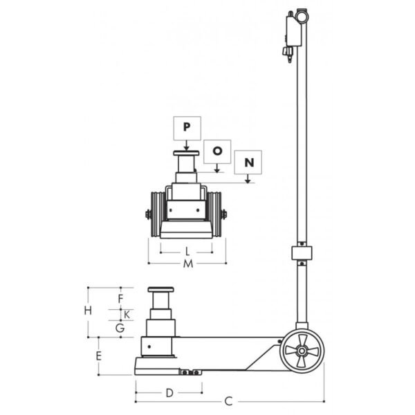 CRIC HYDROPNEUMATIQUE ÉTROIT ET COURT 60 T – Image 3