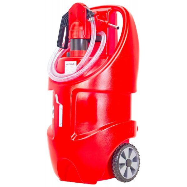 CUVE CADDY RAVITAILLEUR PE MOBILE DE 75L ESSENCE ET HUILE AVEC POMPE ET PISTOLET MANUEL – Image 5