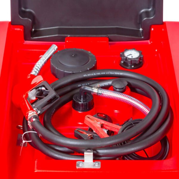 CUVE CADDY RAVITAILLEUR PE MOBILE DIESEL-GASOIL 440L AVEC POMPE 12V ET PISTOLET AUTOMATIQUE – Image 3