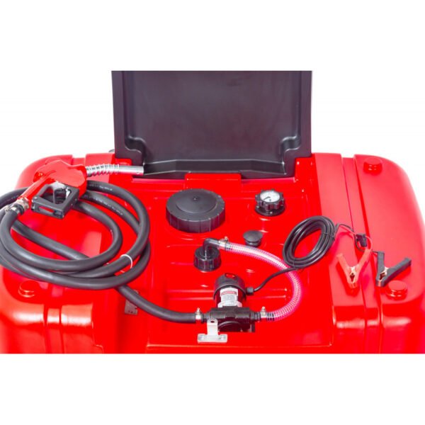CUVE CADDY RAVITAILLEUR PE MOBILE DIESEL-GASOIL 440L AVEC POMPE 12V ET PISTOLET AUTOMATIQUE – Image 4