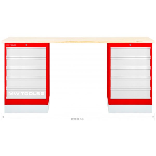 ÉTABLI MODULAIRE AVEC 2 ARMOIRES À TIROIRS 200 CM