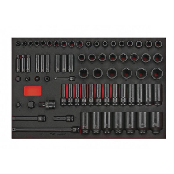 JEU DE DOUILLES À CHOC 1/2" 8-32MM 73PCS EVA-TRAY