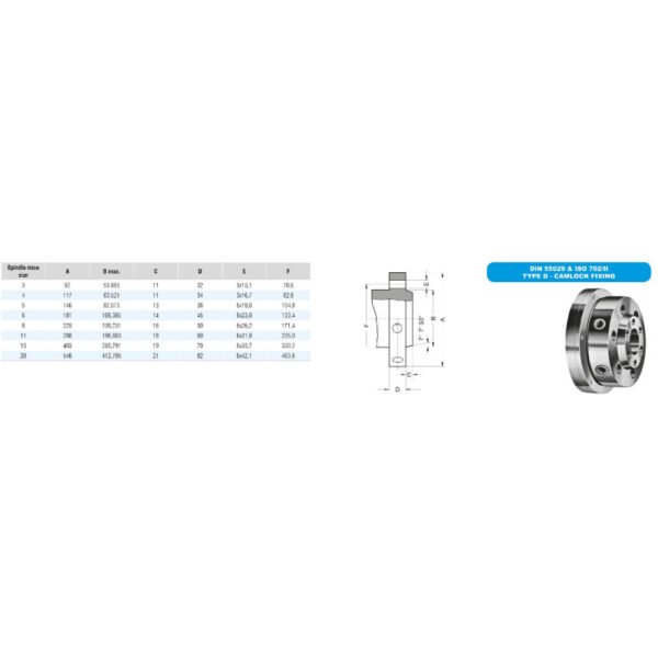 MANDRIN 4 MORS CAMLOCK DIN55029 ACIER BISON 3744 – Image 4