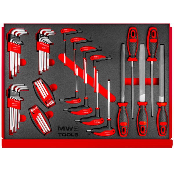 SERVANTE D'ATELIER COMPLÈTE PLATEAU INOX ROUGE 211 OUTILS – Image 5