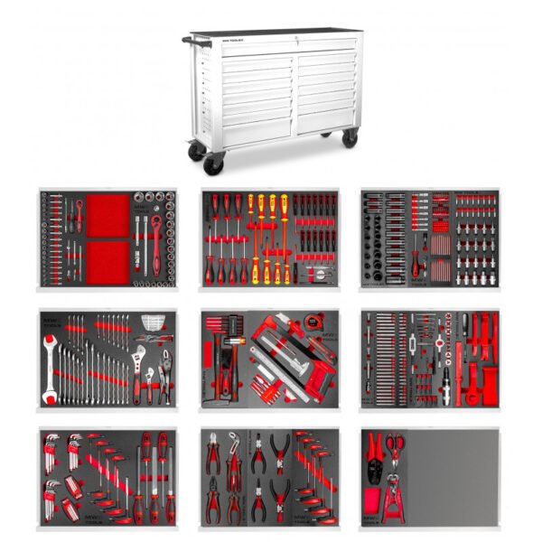 SERVANTE ATELIER COMPLÈTE XXL BLANCHE 512 OUTILS
