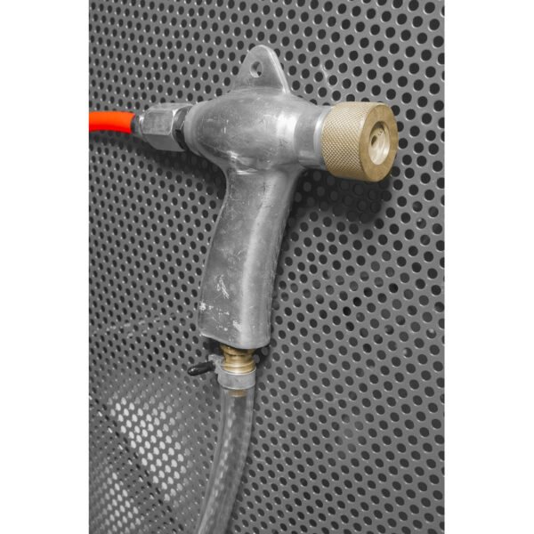 PACK CABINE DE SABLAGE PROFESSIONNELLE 990 L + 2X 25 KG D'ABRASIFS SABLE CORINDON ET PERLES DE VERRE – Image 10