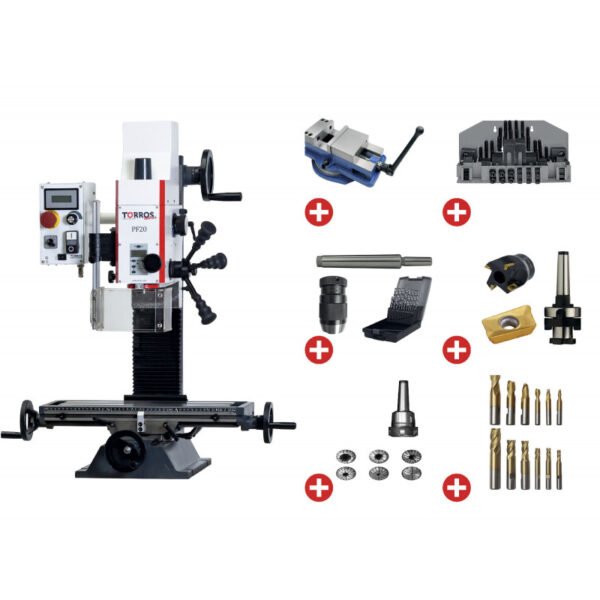 PACK PERCEUSE-FRAISEUSE PF20 0,85KW 230V + ACCESSOIRES INDISPENSABLES