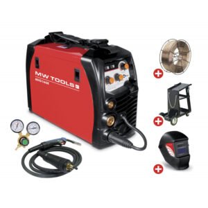 PACK POSTE À SOUDER ONDULEUR MIG-MAG-FLUX 160A - MANOMÈTRE INCLUS + CASQUE + CHARIOT + BOBINE DE FIL