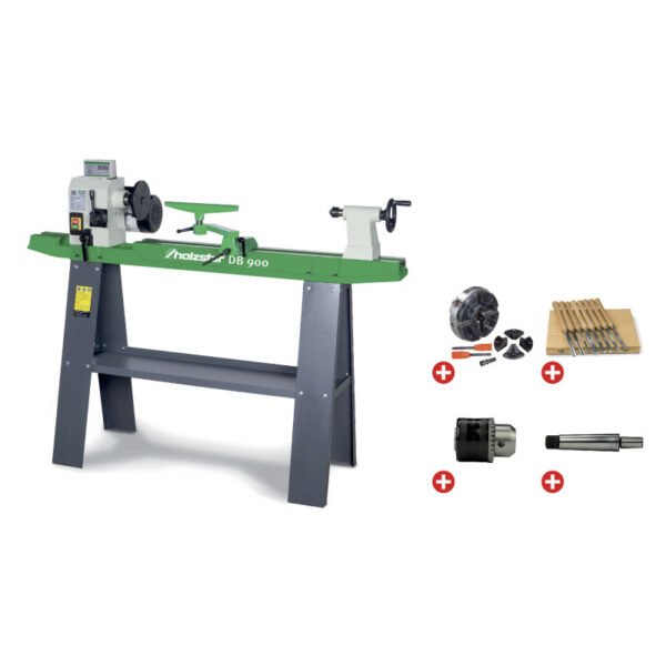 PACK TOUR À BOIS 306X900MM + MANDRIN 100MM + JEU 8 BURINS + MANDRIN À COURONNE