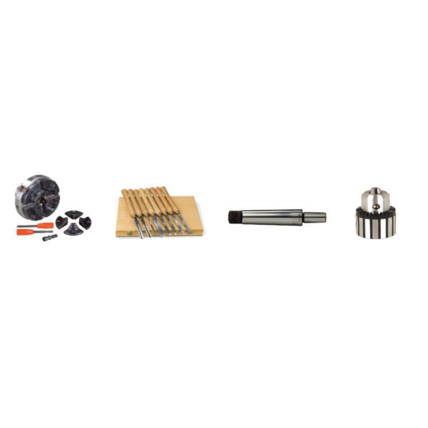 PACK TOUR À BOIS 355X510MM + MANDRIN 100MM + JEU 8 BURINS + MANDRIN À COURONNE – Image 2