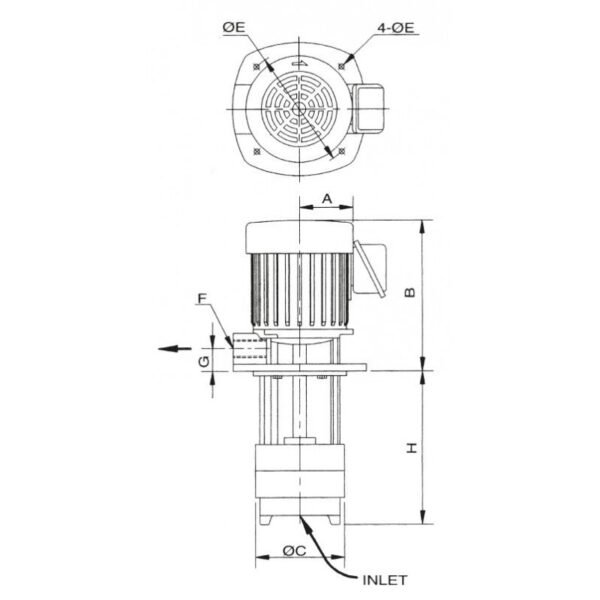 POMPE HAUTE PRESSION À 5 ÉTAGES 210 MM 1.1KW, 400V – Image 2
