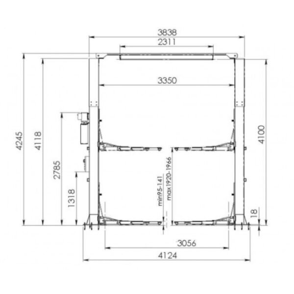 PONT ÉLÉVATEUR À 2 COLONNES SANS EMBASE 5T 3X380V – Image 4