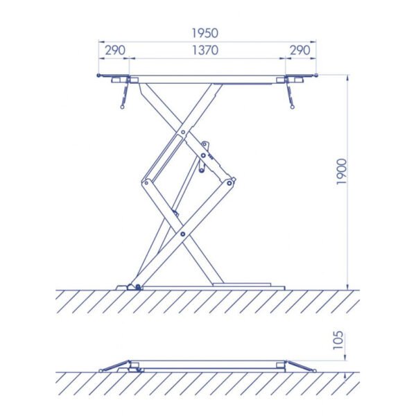 PONT ÉLÉVATEUR À CISEAUX ÉLECTROHYDRAULIQUE 3.5T – Image 7