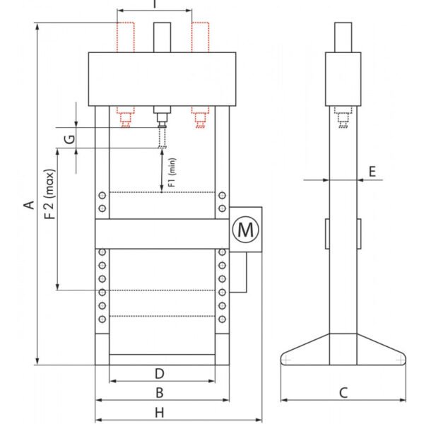 PRESSE HYDRAULIQUE D'ATELIER HYDROPNEUMATIQUE 50 T – Image 2