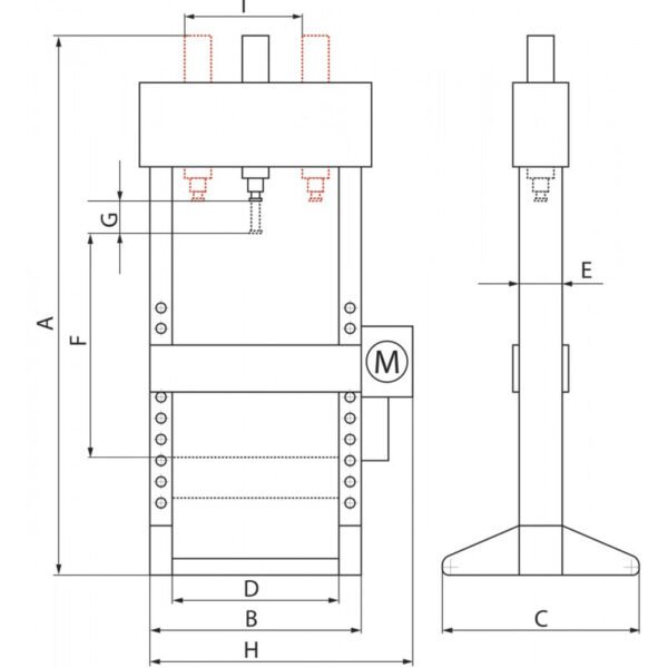 PRESSE HYDRAULIQUE D'ATELIER MANUELLE 15 T – Image 2