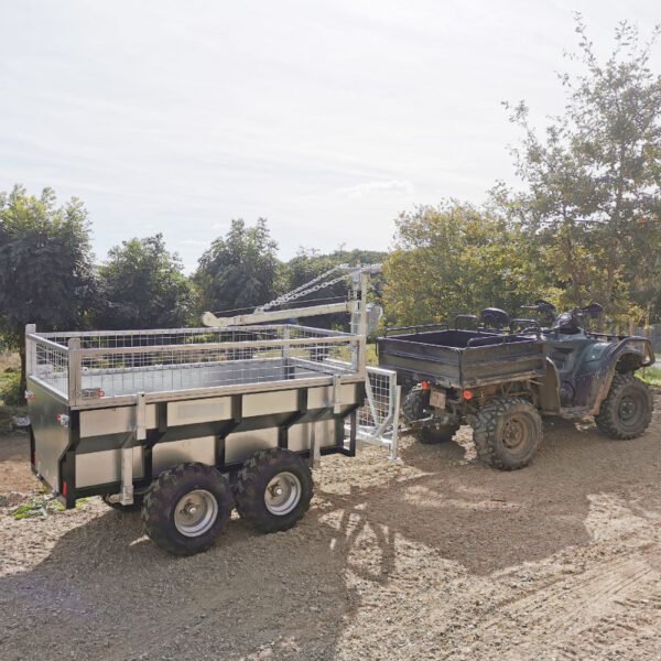 REMORQUE 1000 KG AVEC BENNE GALVANISÉE ET GRUE – Image 11