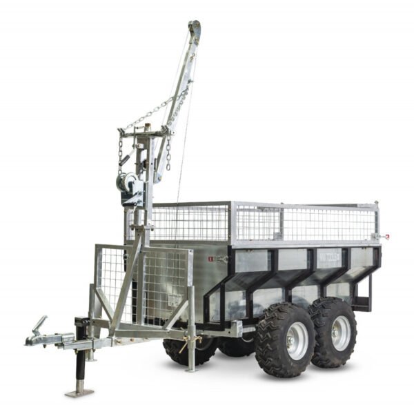 REMORQUE 1000 KG AVEC BENNE GALVANISÉE ET GRUE – Image 3