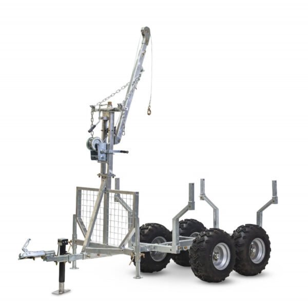 REMORQUE 1000 KG AVEC BENNE GALVANISÉE ET GRUE – Image 4