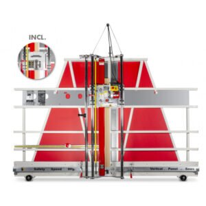 SCIE À PANNEAUX VERTICALE MULTI-MATIÈRES 1,65 KW 1625MM COMBINÉE AVEC SCIE À FORMAT DFCS5 SSC DFCS5