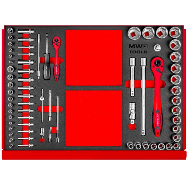 SERVANTE D'ATELIER COMPLÈTE ROUGE 211 OUTILS – Image 2