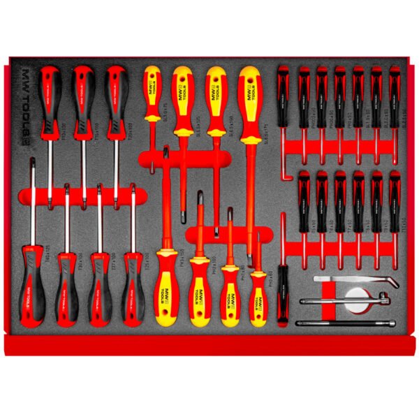 SERVANTE D'ATELIER COMPLÈTE ROUGE 211 OUTILS – Image 6