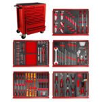 SERVANTE D'ATELIER COMPLÈTE ROUGE 211 OUTILS