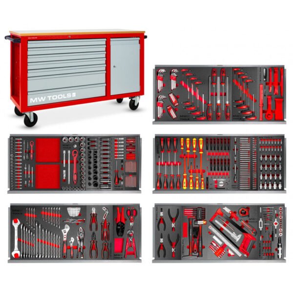 SERVANTE D'ATELIER COMPLÈTE AVEC ARMOIRE XL 512 OUTILS