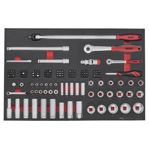 SET DOUILLES ET EMBOUTS 28 PCS DANS PLATEAU EVA