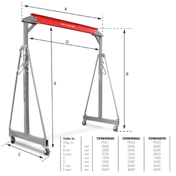 SET GRUE À PORTIQUE MOBILE 1 TONNE PTLK1 – Image 2