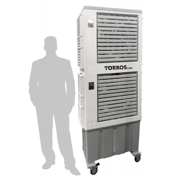 RAFRAÎCHISSEUR D'AIR ÉVAPORATIF INDUSTRIEL MOBILE HAUT 17000 M³/H – Image 2