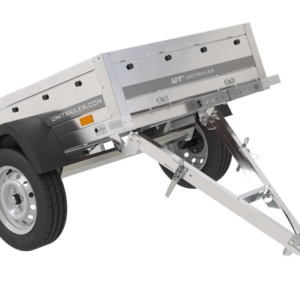 REMORQUE SIMPLE ESSIEU 750 KG PTAC 150X106 GARDEN TRAILER 150 KIPP AVEC CAPOT ALUMINIUM