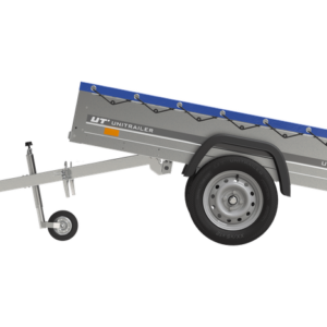 Remorque Garden Trailer 200 Kipp avec roue jockey et bâche plate bleue