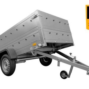 REMORQUE AUTO AVEC REHAUSSES DE RIDELLES ET ROUE JOCKEY GARDEN TRAILER 230 KIPP 2,30 X 1,25 M UNITRAILER