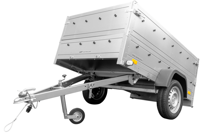REMORQUE DE VOITURE GARDEN TRAILER 201 KIPP 500 KG 200 X 125 CM [AVEC REHAUSSES DE RIDELLES ET ROUE JOCKEY
