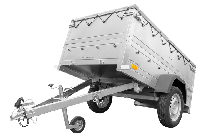 REMORQUE NEUVE 200X106 AVEC BÂCHE PLATE, REHAUSSES DE RIDELLES ET ROUE JOCKEY - GARDEN TRAILER 200 KIPP