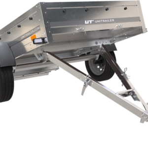REMORQUE VOITURE UTILITAIRE 200X125 AVEC BÂCHE PLATE, RIDELLES GRILLAGÉES ET ROUE JOCKEY - GARDEN TRAILER 201 KIPP